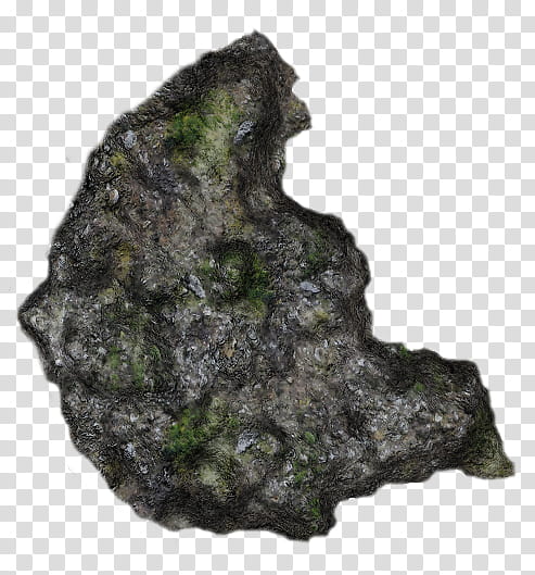 Mossy Cliffs, gray and green stone fragment transparent background PNG clipart