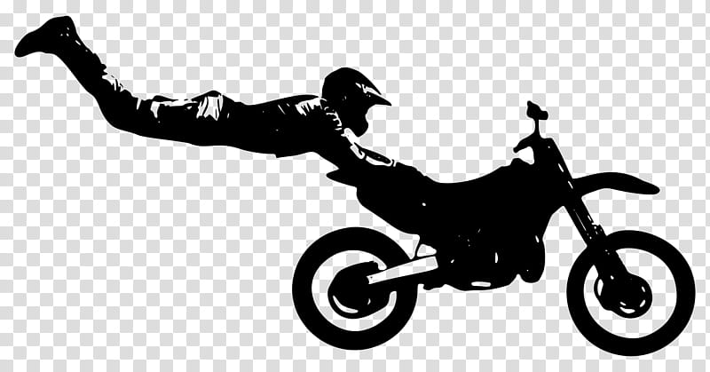 Bicycle, Motorcycle Stunt Riding, Motocross, Enduro Motorcycle, Wheelie, Bmx, Freestyle Motocross, Silhouette transparent background PNG clipart