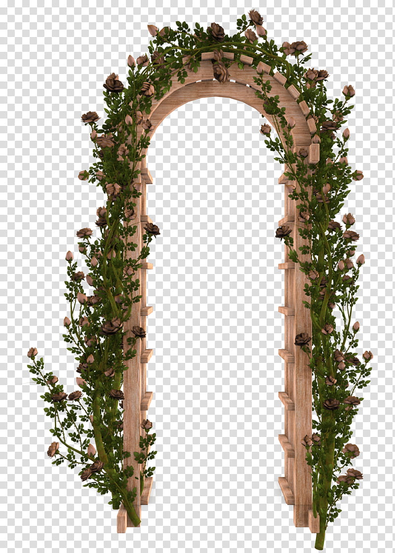 UNRESTRICTED Garden Rose Arbor, brown and green wooden garden arch transparent background PNG clipart