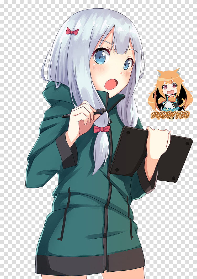 Sagiri Izumi (Eromanga-sensei) [Render #], female character holding tablet computer illustration transparent background PNG clipart