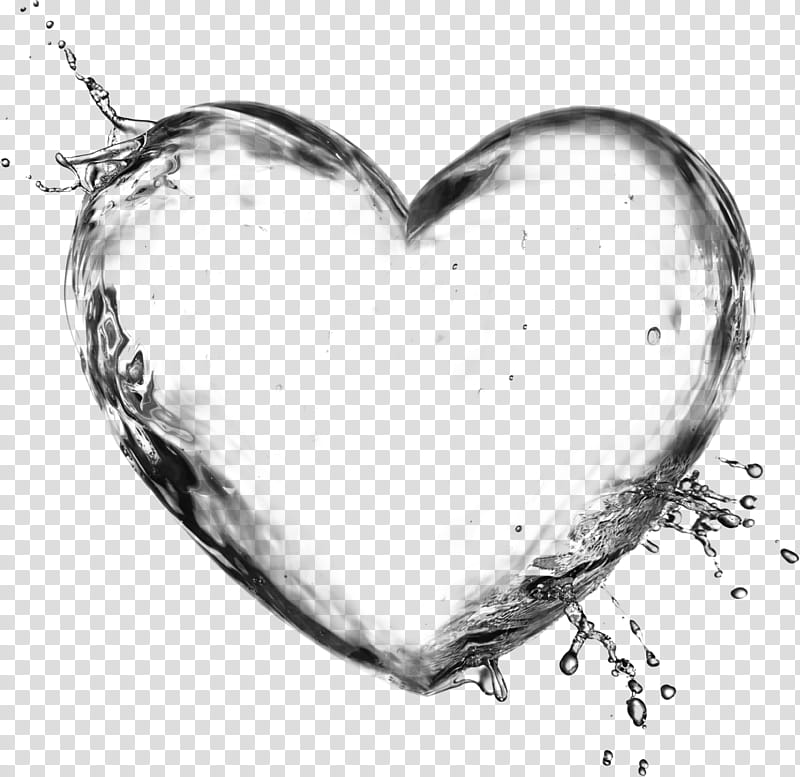 Water Heart Free ArtBrushSet, black heater illustration transparent background PNG clipart