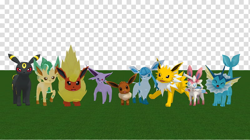 MMD Eeveelutions (DL), Pokemon characters transparent background PNG clipart