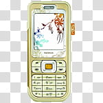 Mobile phones icons, nokia, beige candybar phone transparent background PNG clipart