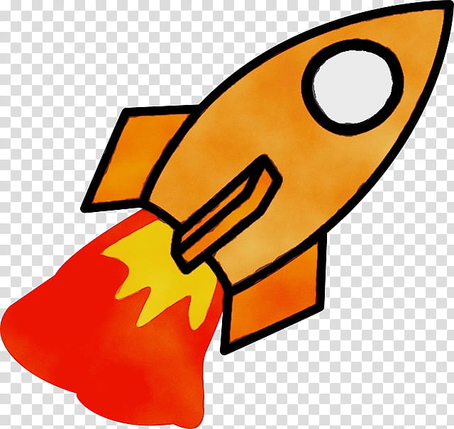 Rocket launch Transparency Spacecraft Drawing, Watercolor, Paint, Wet Ink, Coloring Book, Orange, Yellow transparent background PNG clipart