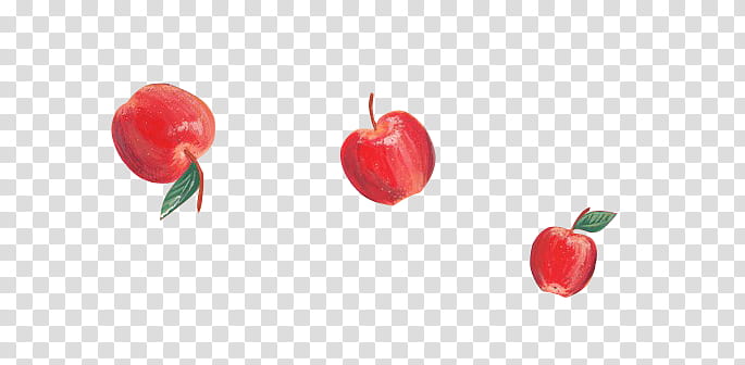 Shoujo, three red apples art transparent background PNG clipart
