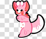 Pet slug cat shimeji Instructions in desc, pink animal character transparent background PNG clipart