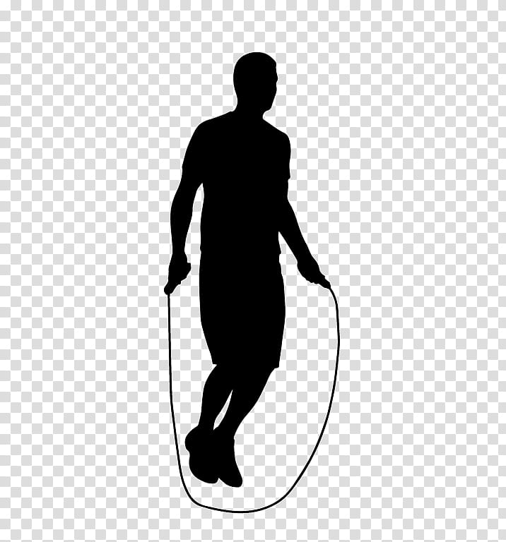 Jump Ropes Jumping Silhouette Sports, Standing, Footwear, Joint, Leg, Sleeve, Shoe, Blackandwhite transparent background PNG clipart