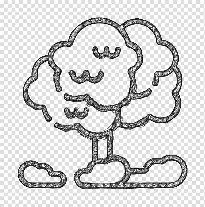 Tree icon Nature icon, Line Art, Sticker, Coloring Book transparent background PNG clipart