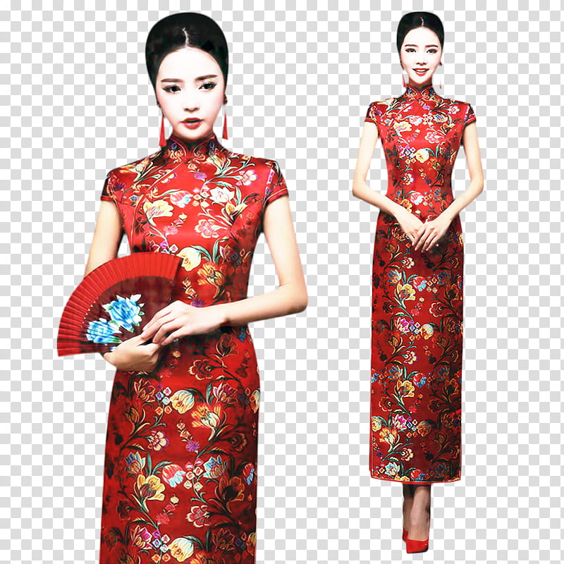 Chinese Wedding, Dress, Cheongsam, Chinese Clothing, Ancient Chinese Clothing, Formal Wear, Costume, Wedding Dress transparent background PNG clipart