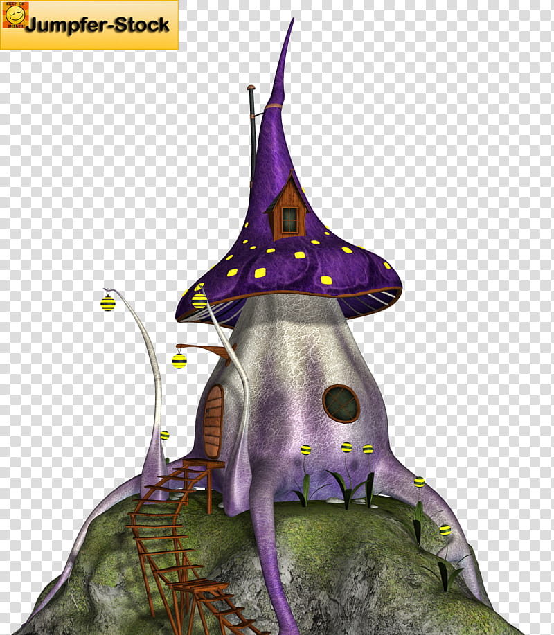 Fantasy Land , purple and white mushroom house illustration transparent background PNG clipart