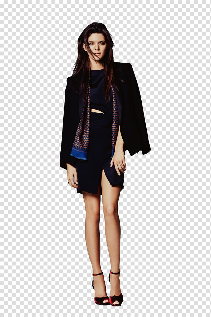 Kendall Jenner, women's black coat transparent background PNG clipart