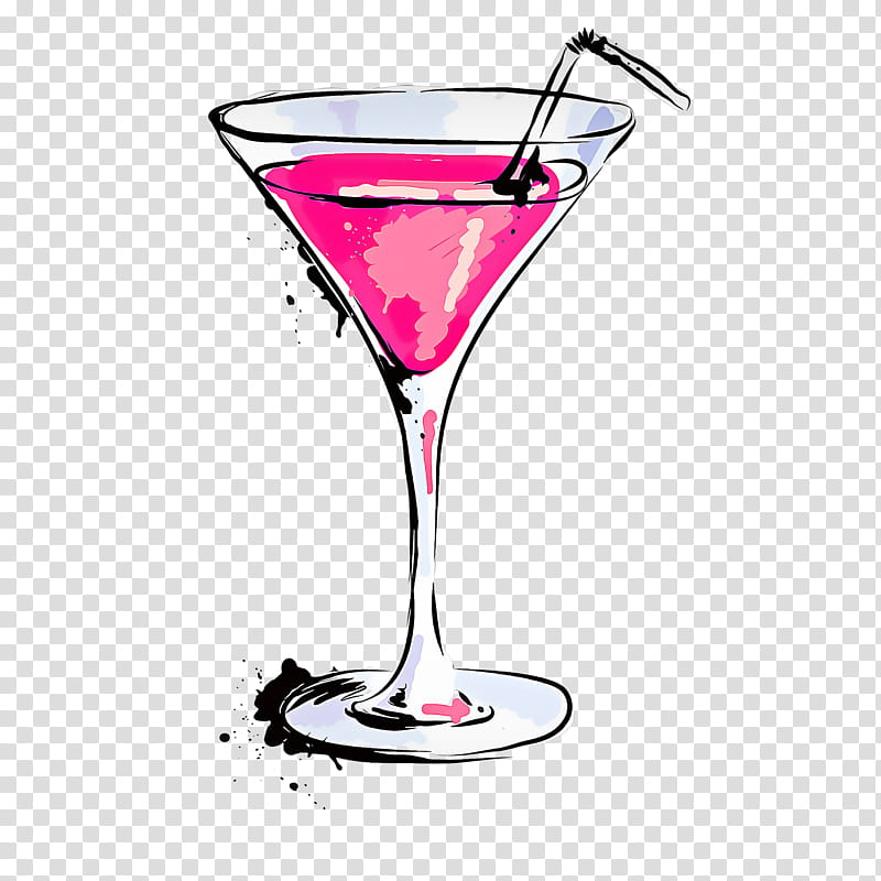 drink stemware martini glass drinkware alcoholic beverage, Cocktail, Champagne Stemware, Pink Gin, Pink Lady transparent background PNG clipart