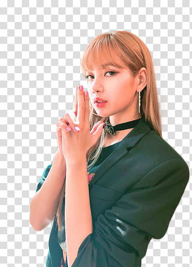 Lisa BLACKPINK, Black Pink Lisa wearing green coat transparent background PNG clipart