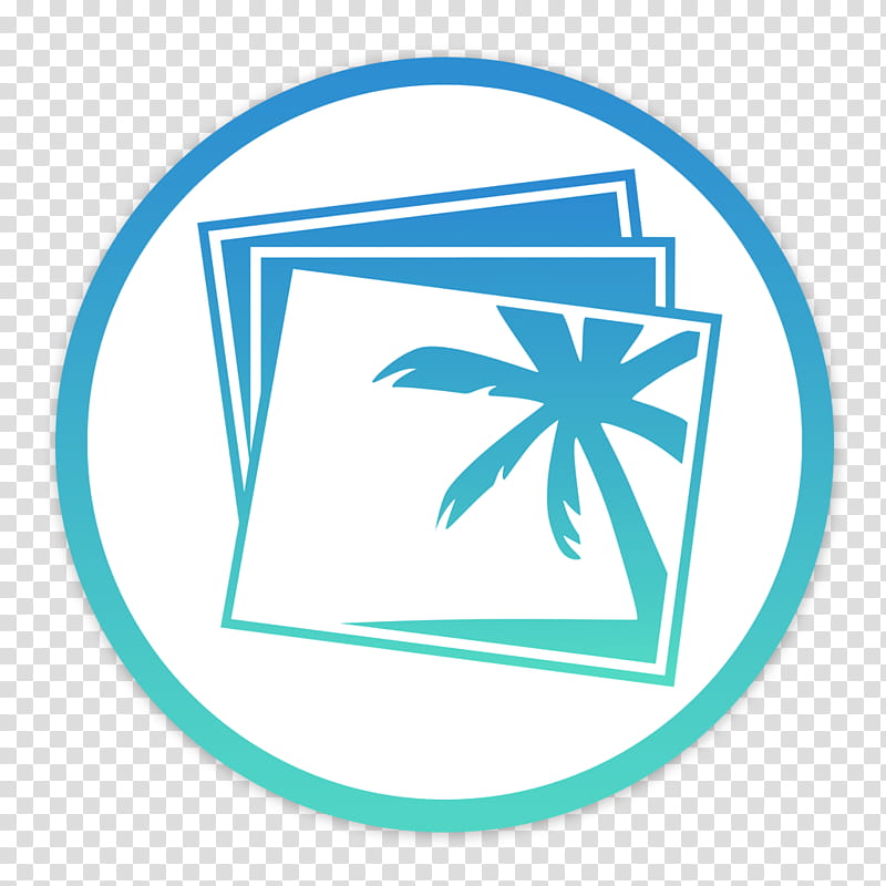 Flader  default icons for Apple app Mac os X, i v, blue and white palm tree transparent background PNG clipart