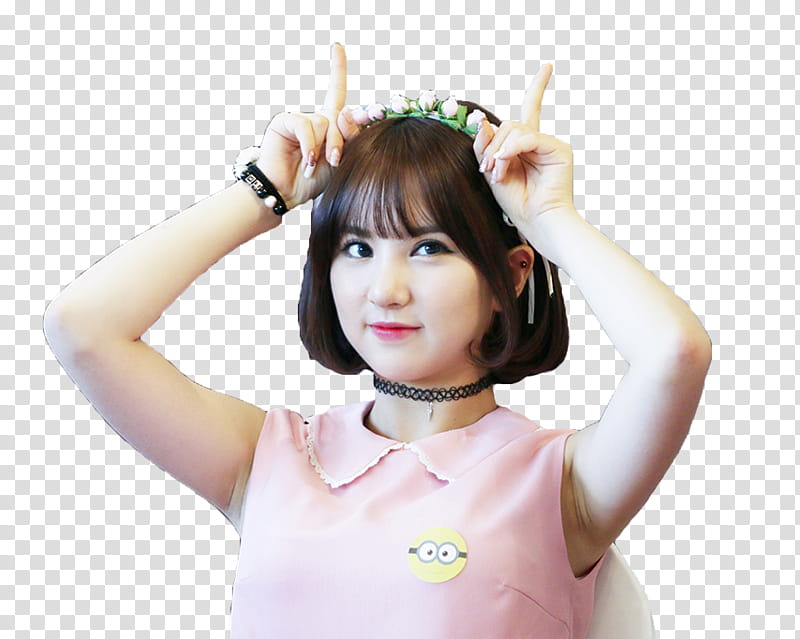 Eunha GFriend Fansign , woman raising her hand transparent background PNG clipart