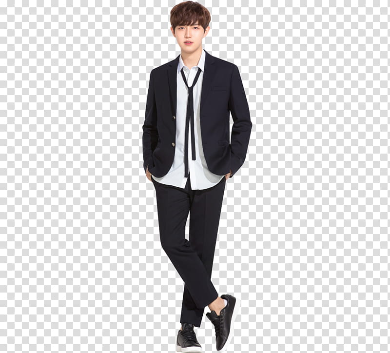WANNA ONE X Ivy Club P, man wearing black suit jacket transparent background PNG clipart