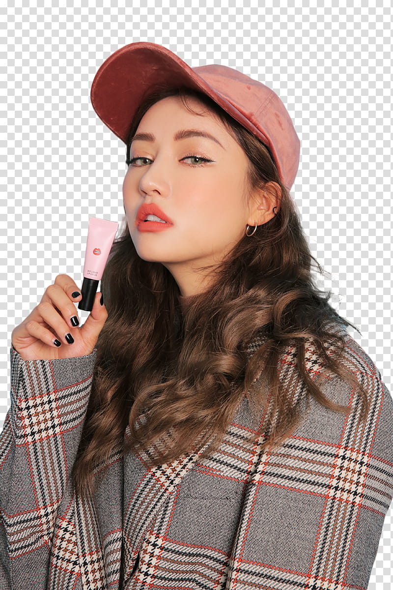 Park Sora Model STYLENANDA, woman in pink cap transparent background PNG clipart