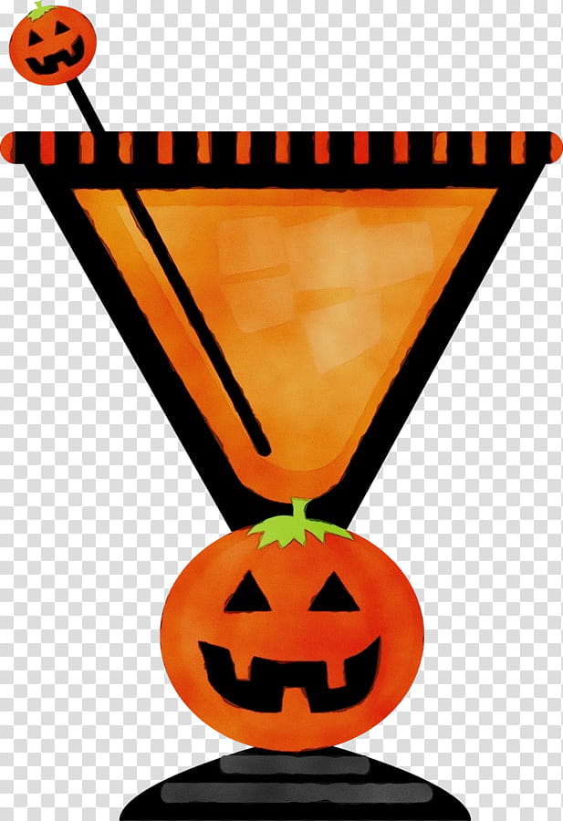 Cartoon Halloween Pumpkin, Watercolor, Paint, Wet Ink, Cocktail, Drink, Alcoholic Beverages, Halloween transparent background PNG clipart