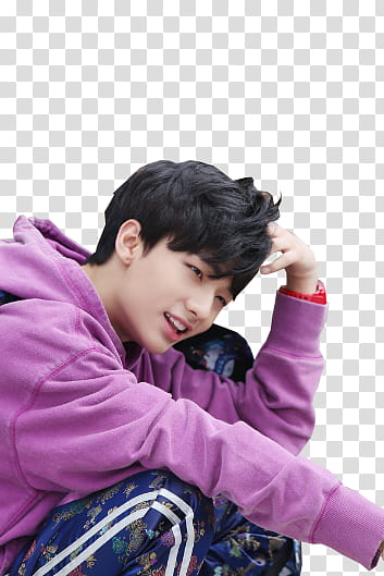 STRAY KIDS  STAR , smiling man wearing pink hooded jacket transparent background PNG clipart