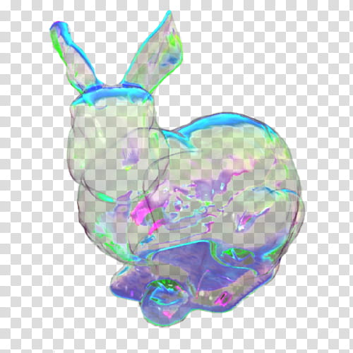 RNDOM, iridescent rabbit transparent background PNG clipart