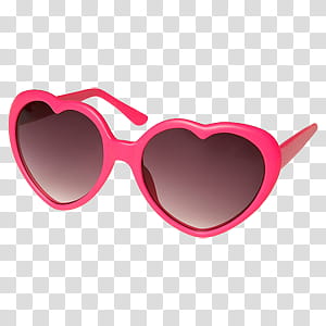 OO What a girl loves, pink heart-themed sunglasses transparent background PNG clipart