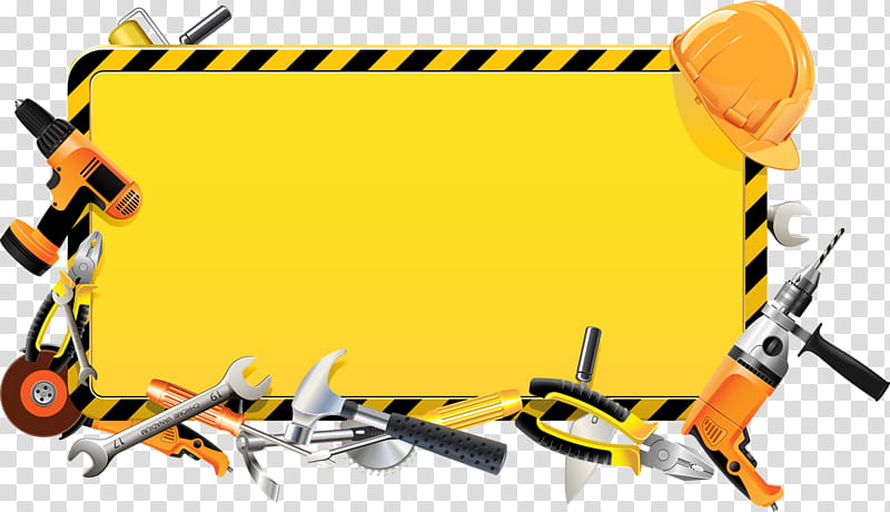 Building, Construction, Tool, Carpenter, Construction Worker, Power Tool, Framing, Yellow transparent background PNG clipart