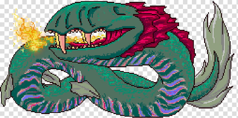 Dragon Pixel Art, EarthBound, Kraken, Ness, Sprite, Fan Art, Game Boy Advance, Mother transparent background PNG clipart