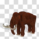 Spore creatue Ginger Woolly Mammoth cow, brown elephant transparent background PNG clipart