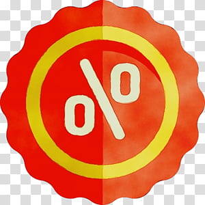 Red Circle, Watercolor, Paint, Wet Ink, Logo, Discounts And Allowances, Percentage, Orange transparent background PNG clipart thumbnail