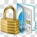 Live Mesh s, gold-colored padlock beside folder illustration transparent background PNG clipart