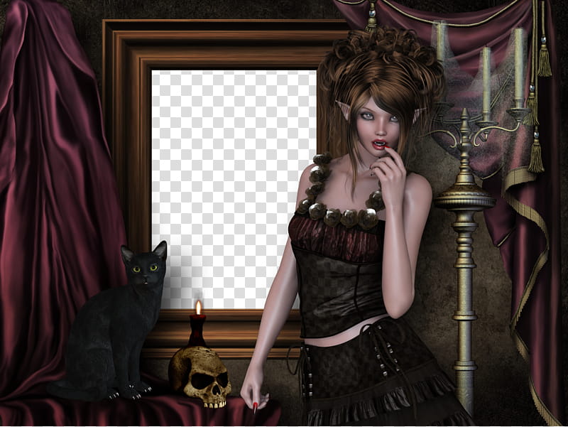 Vampire frame , female game character illustration transparent background PNG clipart