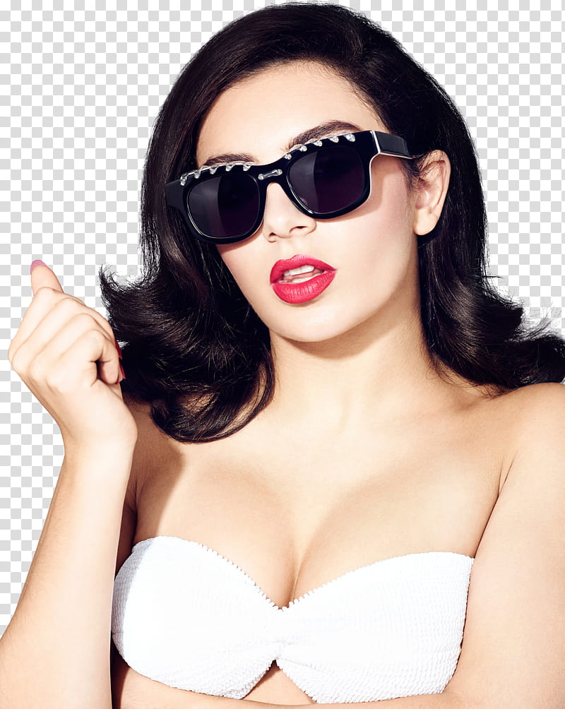  Charli XCX, woman in white brassiere transparent background PNG clipart