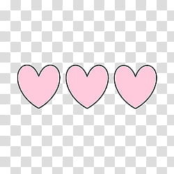 three pink and black hearts transparent background PNG clipart