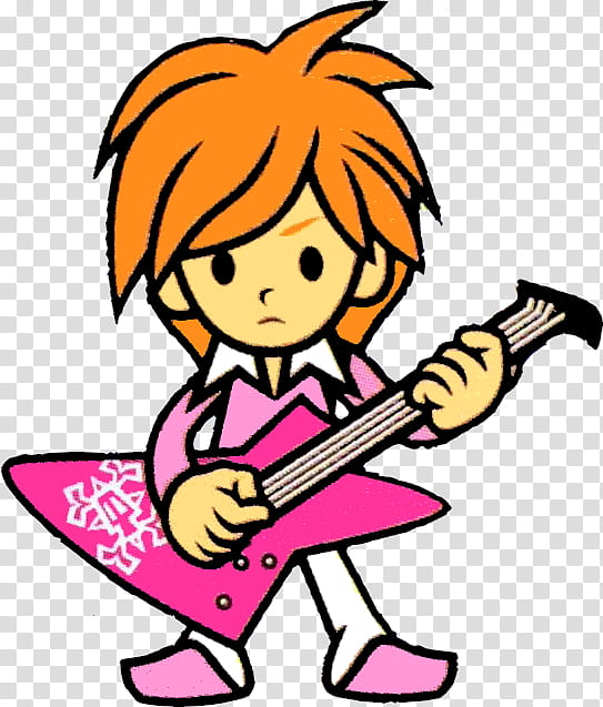 Guitar, Rhythm Heaven, Musician, Cartoon, Guitarist, Pink, Musical Instrument, Finger transparent background PNG clipart