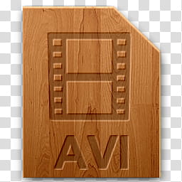 Wood icons for file types, avi, AVI Format icon transparent background PNG clipart