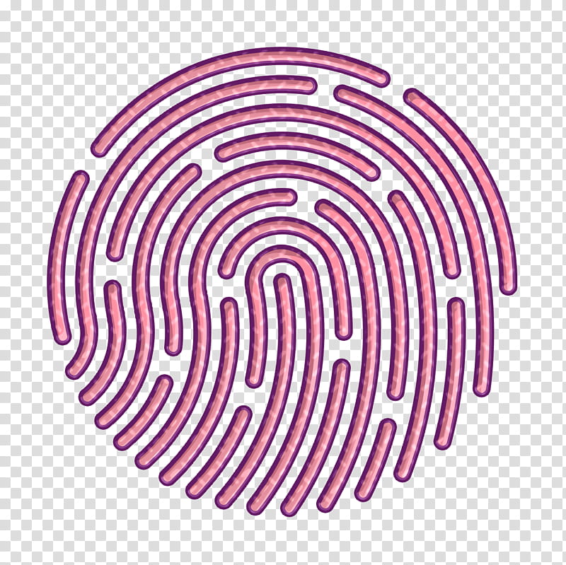 finger print icon id icon touch icon, Pink, Line, Circle, Magenta, Spiral, Labyrinth transparent background PNG clipart