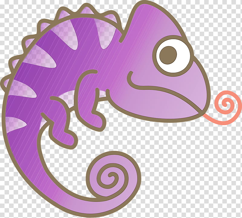 purple violet chameleon pink seahorse, Cute Chameleon, Cartoon Chameleon, Watercolor, Paint, Wet Ink, Lizard, Sticker transparent background PNG clipart