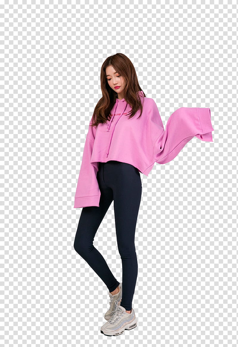SEO SUNG KYUNG, woman wearing pink hoodie transparent background PNG clipart