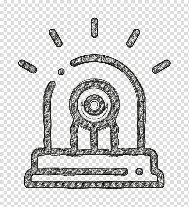 Firefighter icon Siren icon, Auto Part, Line Art transparent background PNG clipart