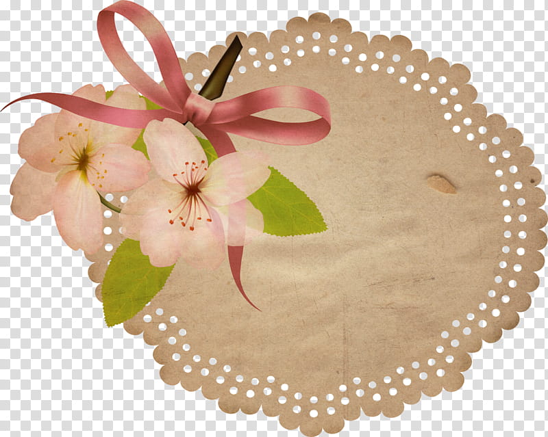 pink and white floral placemat transparent background PNG clipart