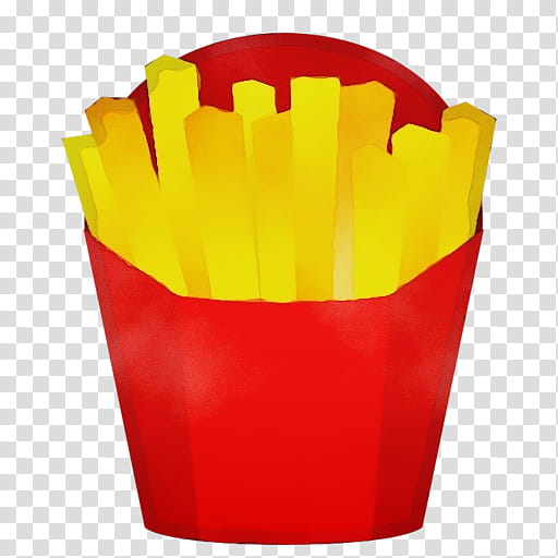 French fries, Watercolor, Paint, Wet Ink, Yellow, Red, Baking Cup, Fast Food transparent background PNG clipart