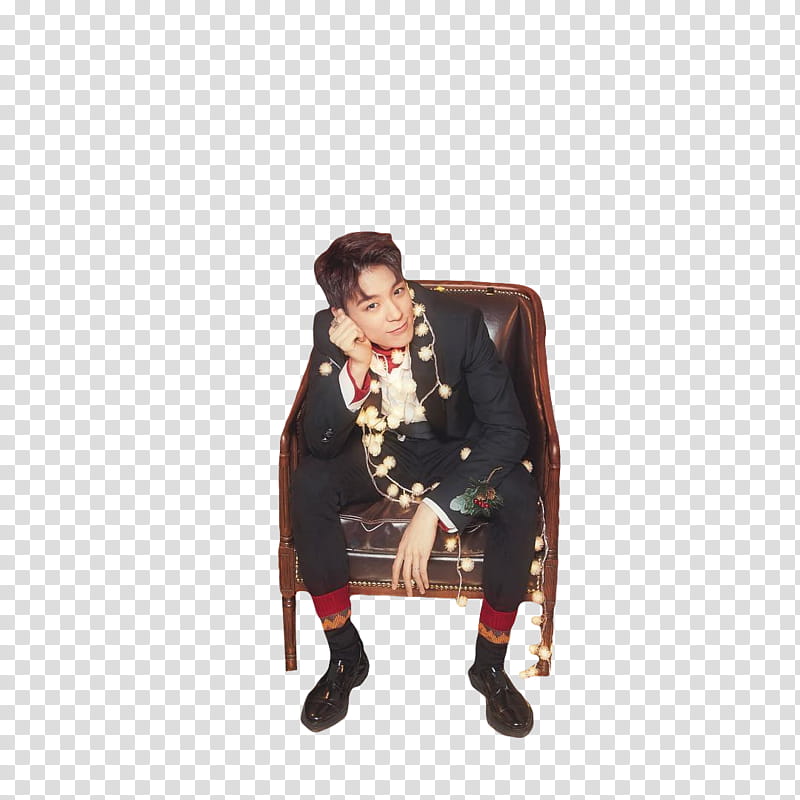 NCT DREAM JOY, man sitting on tub chair transparent background PNG clipart
