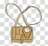 closed brown crossbody bag illustration transparent background PNG clipart