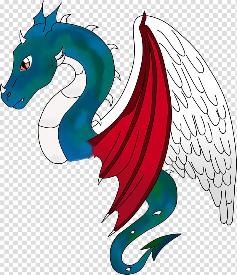 Angel Devil Dragon, green, red, and white dragon illustration transparent background PNG clipart
