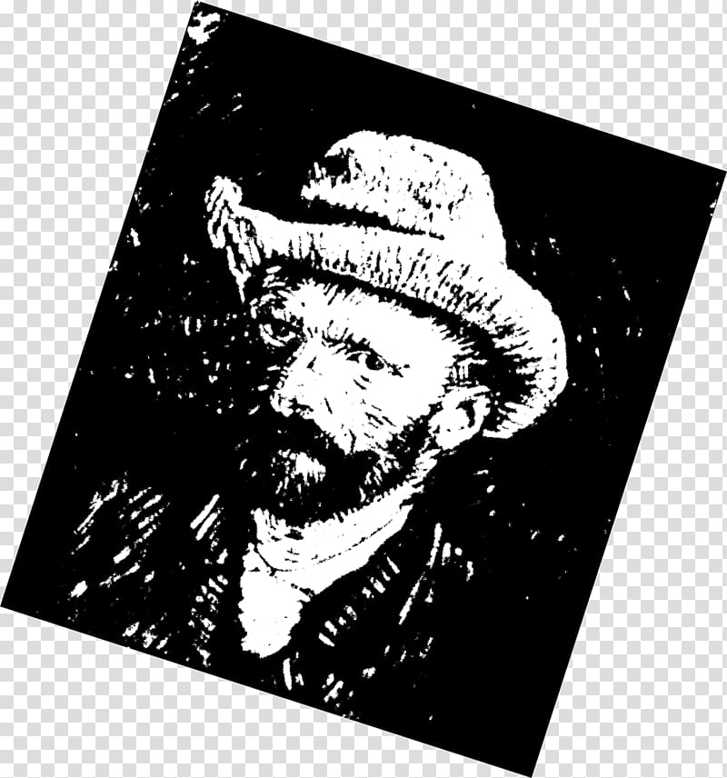 Hat, Van Gogh Selfportrait, Poster, Printmaking, Felt, Black M, Facial Hair, Beard transparent background PNG clipart
