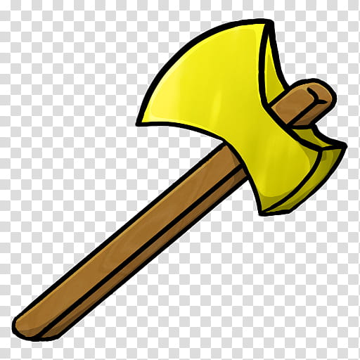 MineCraft Icon  , Gold Axe, brown and yellow axe illustration transparent background PNG clipart