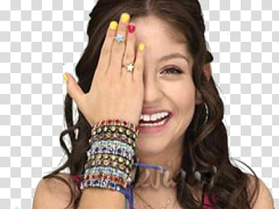 Soy Luna, smiling woman covering her right eye transparent background PNG clipart