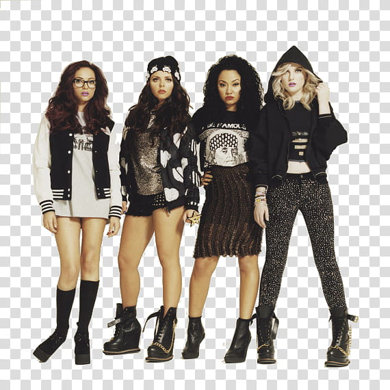 Little Mix, four women standing beside each other transparent background PNG clipart
