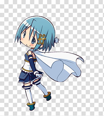 Puella magi madoka magica Miki Sayaka, blue haired female anime character illustration transparent background PNG clipart
