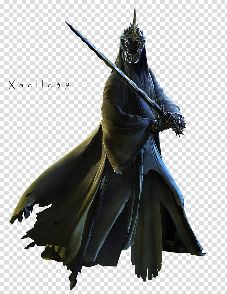 Witch-king of Angmar, black character holding sword transparent background PNG clipart